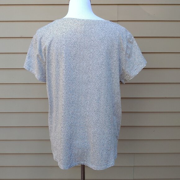 H&M Basic Tee Ivory Mini Polka-Dots 100% Cotton Short Sleeves T-Shirt - Picture 7 of 11